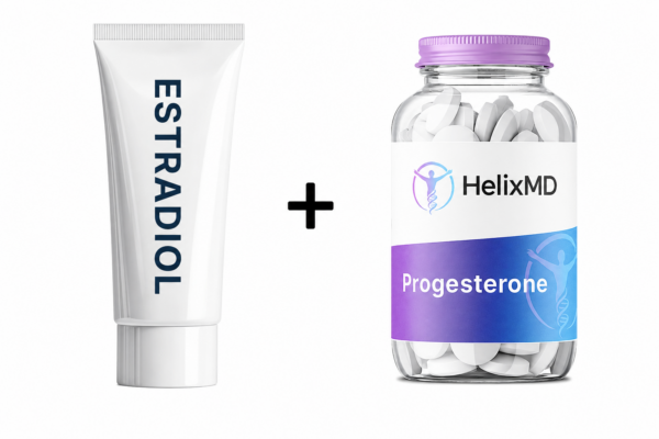 Estradiol cream + Progesterone caps