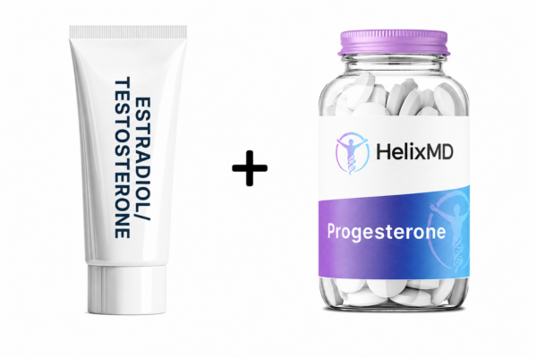 Estradiol / Testosterone cream + Progesterone caps